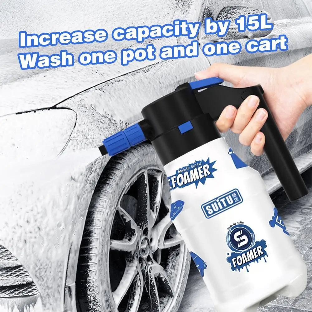 Electric Detailing Sprayer 1.5L Foam Sprayer Spray Foam Cleaner Car Wash Foamer High Pressure for Car Washing Gardening Supplies